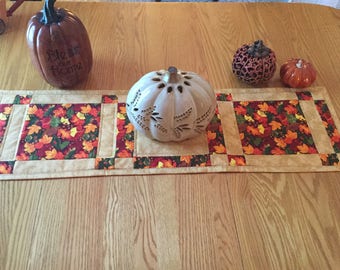 Autumn Leaves Quilted Table Runner