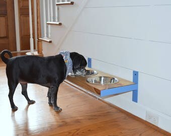 Wall Mount Dog Feeder, Dog Furniture, Raise Dog Feeder, Industrial Chic, Dog Bowl Stand, Dog Feeding, Elevated Dog Bowl, Pet Furniture