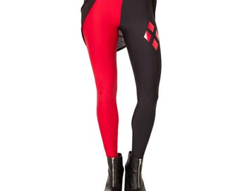 Leggings Punk Rock Harley Quinn Suicide Squad Joker Jolly bicolore Taglia Unica TU