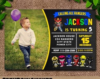 Power Rangers,Power Ranger Invitation,Power Rangers Birthday,Power Ranger Photo,Power Ranger Birthday Invitation,Power Rangers Dino Charge