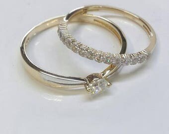 vintage double ring set handmade ring swarovski stone ring ring set rings - Unique Wedding Rings For Him vintage double ring set handmade ring swarovski stone ring ring set rings - Unique Wedding Rings For Him