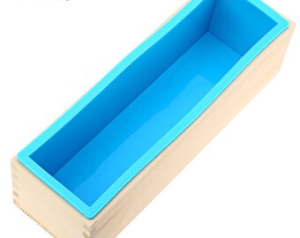 Rectangular Wooden Soap Mold, Silicone Liner, 1200 gram / 42 oz