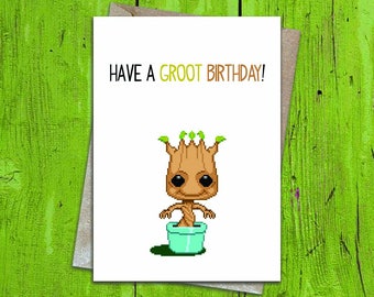 I am Groot. Guardians of the Galaxy Birthday Card. Marvel