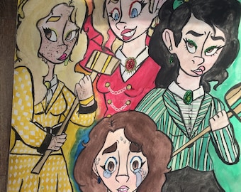 Original 18x24' Watercolor Painting of Heathers the Musical