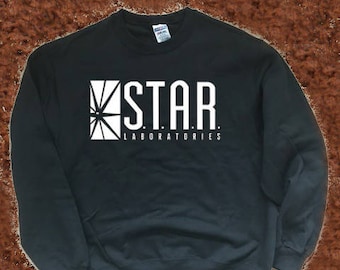 Star Labs Sweatshirt, STAR Laboratories Flash The TV Series S.T.A.R. Labs, Star Labs Unisex Hooded Shirt Pullover