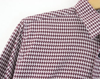 LINDBERGH — Vtg Mens Shirt Egyptian Cotton Keffiyeh Patterned Oxford Button Down — Large L — Rare European Vintage Sportswear Streetwear
