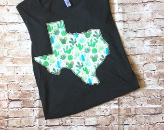 Texas Succulent Shirt/Succulent Shirt/Cactus Shirt/Botanical Shirt/Texas shirt/Gift for Her/Texas T-shirt/Mint Texas Shirt/Terrarium Shirt