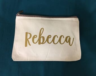 Personalized Cosmetic Bag,Bridesmaid Makeup Bag,Personalized Makeup Bags,Personalized Bridal Party Gifts