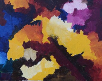 Universe clouds. Original oil painting on canvas