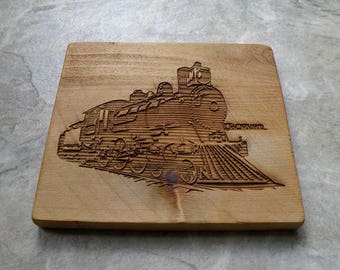Train Design Cedar Trivet