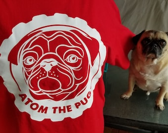 Atom the Pug Large Gear T-Shirt
