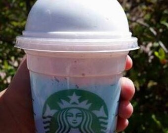 Unicorn Frap - white butter slime - pink fluffy slime- blue- purple - foamy beads - Starbucks - cotton candy scented - vanilla bean slime