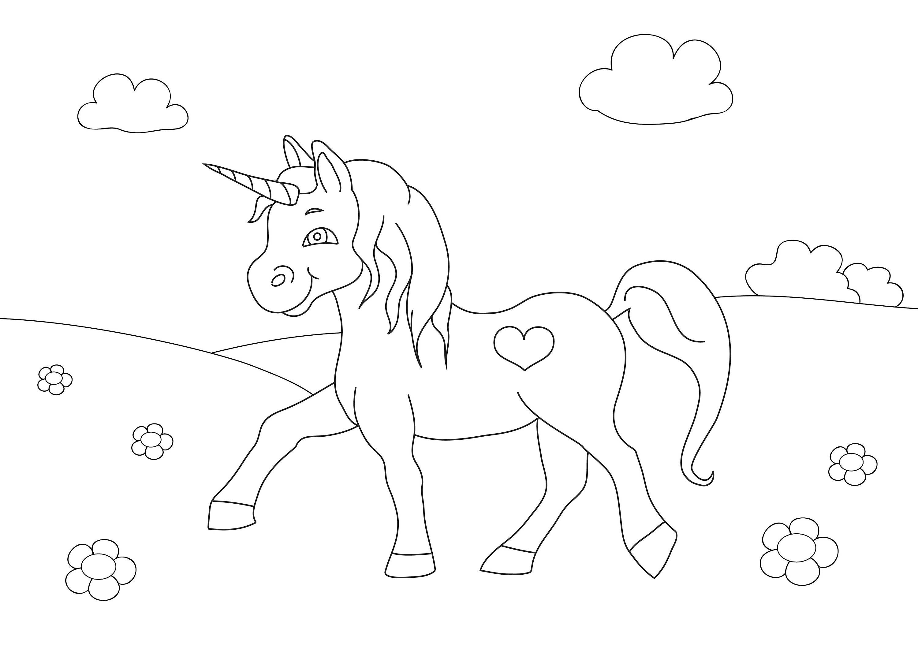 unicorn coloring coloring page for kids printable coloring