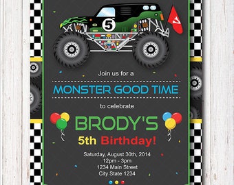 Monster jam invites | Etsy