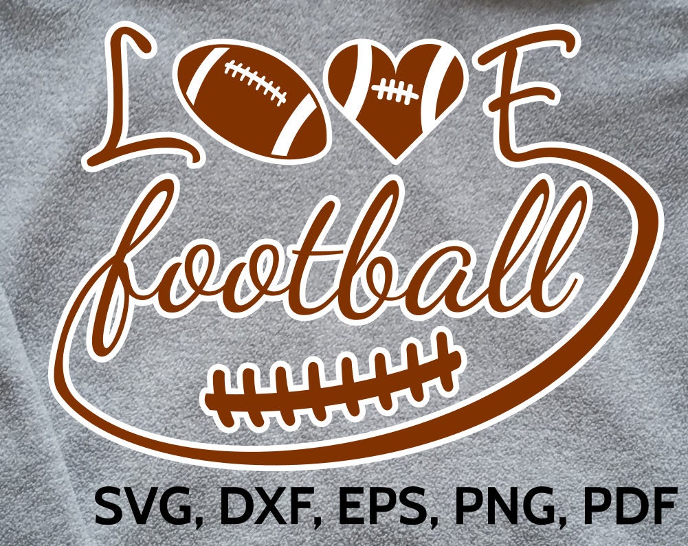 Download Love Football SVG Design - SVG Football Love cut file for ...