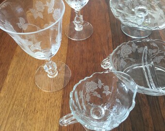 Vintage Etched Glass Crystal
