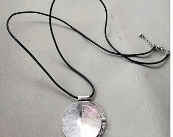 Unique burnished silver pendant necklace