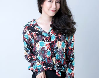 Floral, Tropical women's shirt.