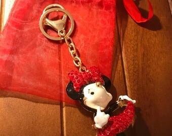 Minnie Mouse Diamante Keyring