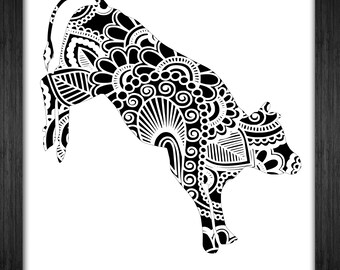 Bucking bull art | Etsy