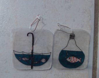 Goldfish Bowl earrings
