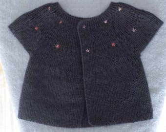 Short sleeve Cardigan handknitted for girl