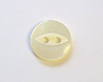 Button eye fish 11mm x 20 cream 2 holes - 001491