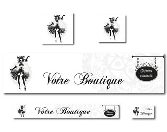 Black and white Burlesque for Etsy Shop banner