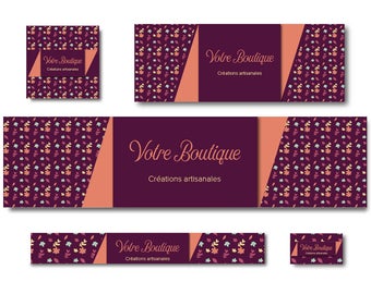 Burgundy and orange Facebook and Etsy Shop banner