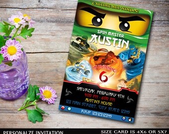 Ninjago Invitation,Ninjago Birthday,Ninjago Birthday Invitation,Ninjago Party,Ninjago Printable,Ninjago Personalized,NinjagoNR225