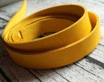 120cm straps handles tabs to yellow leather bag