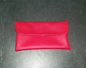 Faux leather snap pouch