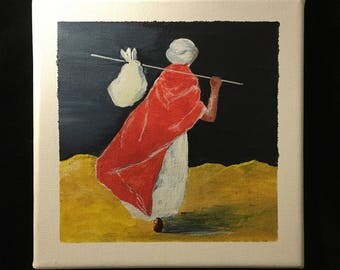 Original acrylic painting on canvas frame: "Start"