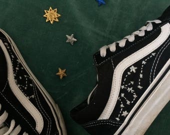 Hand Embroidered Upcycled Women's 'Old Skool' Vans