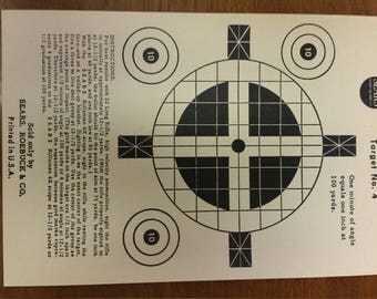 Vintage Sears Roebuck Co. Sighter Paper Hunting Target No. 4 Original