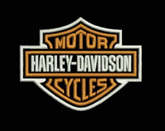 Harley Davidson® logo patch. Machine Embroidery Design 2 size. Instant Download.