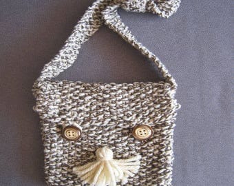 Small brown ecru marl shoulder bag