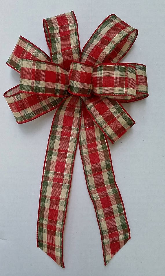 Red/Green Plaid Christmas Bow