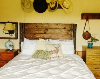 Hand crafted rustic head board