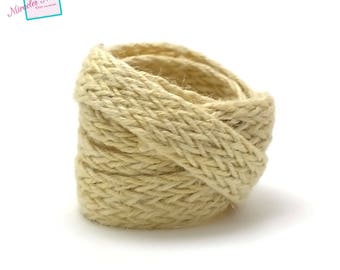 1 m braided strap rope 15 mm 004 ecru linen