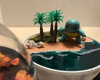 Squirtle Pokemon Terrarium - Pokemon Fan Made Pokeballs