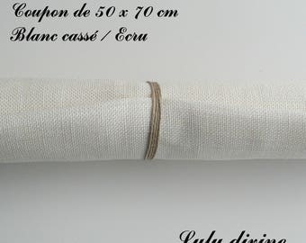 Linen embroidery 12 threads/cm, 50 x 70 cm coupon, off white / Ecru
