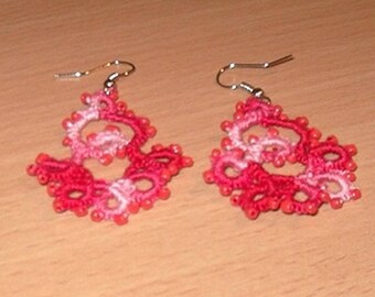 Tatting lace earrings / Earrings lace tatted