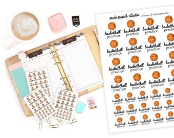 Quarter Sheets Basketball Practice / Sports / Activities / Erin Condren / Planner / Bullet Journal / TN / Travelers Notebook / Planning