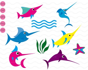 Under the sea Clipart , Dorado , Starfish Svg, cricut, cameo, silhouette cut files commercial & personal use