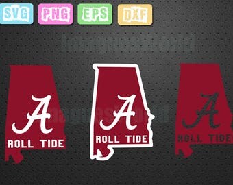 Alabama Crimson Tide Roll Tide Status Scheme SVG eps png DXF Silhouette Cameo Cricut Cut File