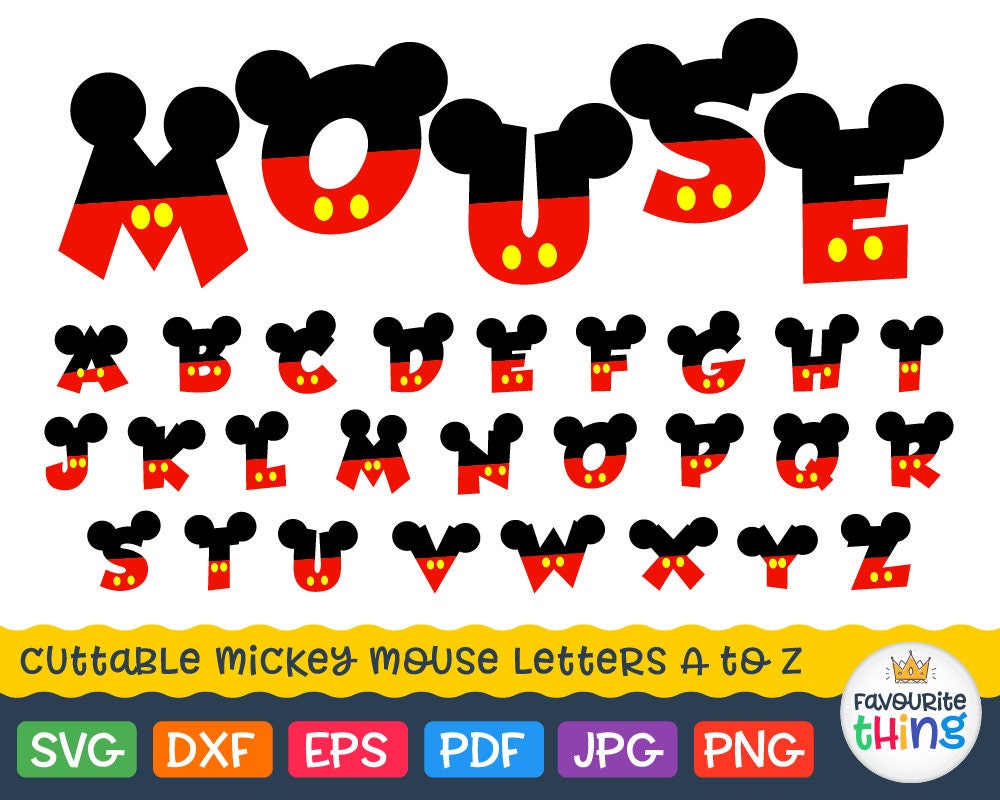 Download MICKEY FONT Svg Letters with Mickey Mouse Ears Svg Disney ...