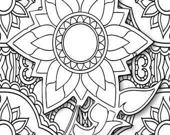Abstract coloring | Etsy