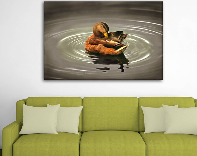 Cute Duck canvas, Duck painting, Large art printing, Birthday gift, Interior decor, Wall decor, Gift for her, Wall Art, Home decor, Gift