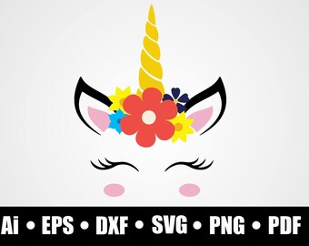 unicorn face decal etsy